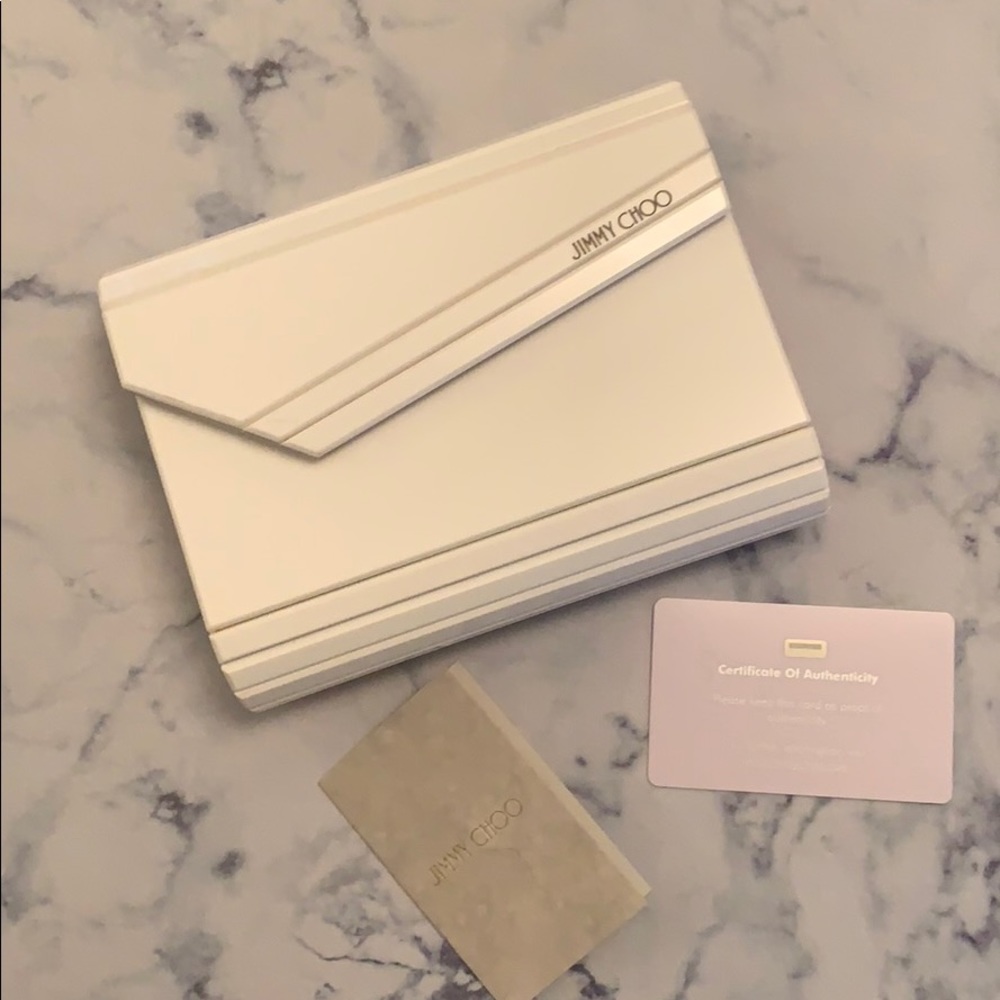 Jimmy Choo white Acrylic Candy Clutch